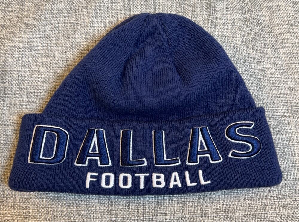 Dallas Football Knit Beanie Hat Lot of 2 Navy Gray Pom Cuffed Winter